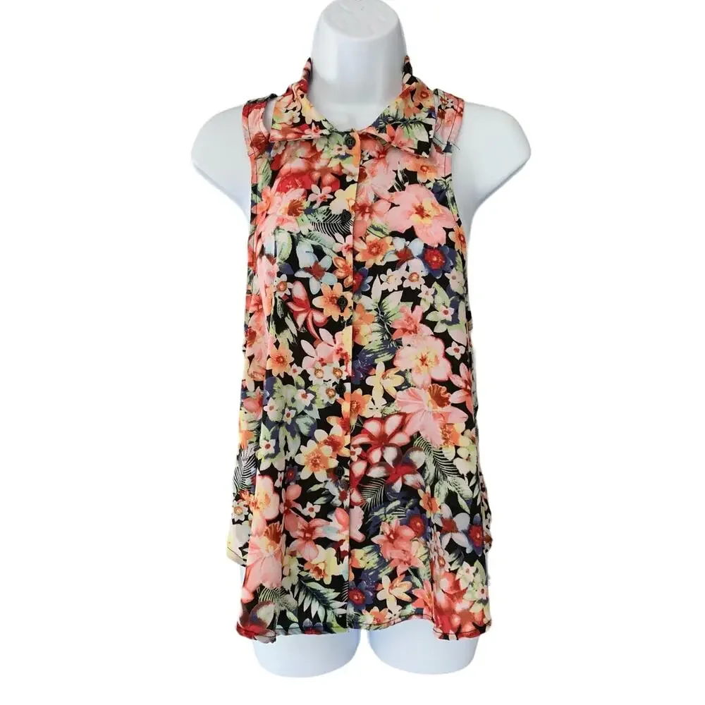 Multi Colored Flower Tank - Picture 1 of 5